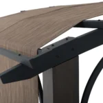 Elegant 10 x 12 ft. Dylon Arched Roof Pergola with Adjustable Canopy - Matte Black Steel Frame - Image 4