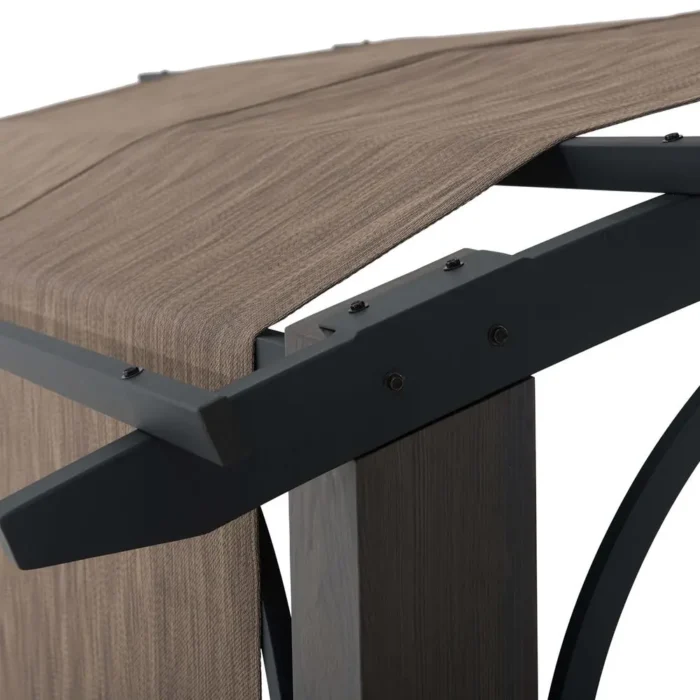 Elegant 10 x 12 ft. Dylon Arched Roof Pergola with Adjustable Canopy - Matte Black Steel Frame - Image 4