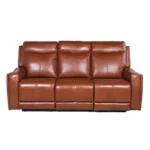Natalia Power Recliner Sofa - Luxurious Caramel Leather Seating with USB Port & Power Features - Image 2
