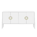 Stylish Four-Door Metal Handle Storage Cabinet with Adjustable Shelves | Perfect for Study & Living Room - Image 3