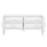 Stylish Four-Door Metal Handle Storage Cabinet with Adjustable Shelves | Perfect for Study & Living Room - Image 4