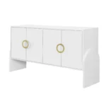 Stylish Four-Door Metal Handle Storage Cabinet with Adjustable Shelves | Perfect for Study & Living Room - Image 5