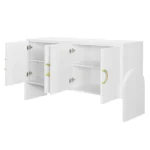 Stylish Four-Door Metal Handle Storage Cabinet with Adjustable Shelves | Perfect for Study & Living Room - Image 6