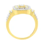 10K Yellow Gold Plated .925 Sterling Silver 3/4 Cttw Diamond Cluster Ring - Elegance & Sparkle - Image 4