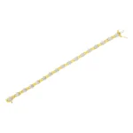 Elegant 10K Yellow Gold Plated Sterling Silver Diamond Clover Link Tennis Bracelet - 7.25" | Exquisite Jewelry for Any Occasion - Image 4