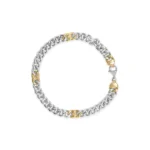 10K Yellow Gold Plated .925 Sterling Silver Diamond Curb Chain Bracelet - 7.5 Inches - Elegant and Timeless Jewelry for Women - Image 3