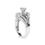 14K White Gold 1.00 Cttw Diamond Swirl Cocktail Ring | Exquisite Design & Brilliant Sparkle - Image 3