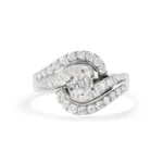 14K White Gold 1.00 Cttw Diamond Swirl Cocktail Ring | Exquisite Design & Brilliant Sparkle - Image 4