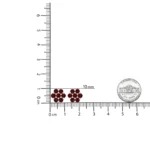 14K White Gold Treated Red Diamond Floral Stud Earrings - 1.0 Cttw, SI2-I1 Clarity | Elegant & Luxurious Jewelry - Image 6