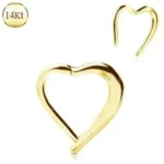 14Kt Yellow Gold Lovely Heart Seamless Clicker Ring - Elegant & Durable Jewelry