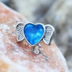 316L Stainless Steel Aqua Heart Elephant Cartilage Earring - Cute & Durable Tragus Jewelry