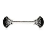 316L Stainless Steel Antique Fan Nipple Bar - Unique, Vintage-Inspired Nipple Jewelry