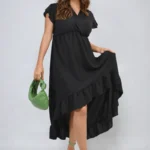 Catalina High Low Ruffle Hem Maxi Dress - Elegant and Flowing, Perfect for Any Occasion