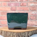 Elegant 13cm Green Glazed Cascade Bonsai Pot | Perfect Square Design for Bonsai Trees | 13x13x10cm