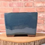 Elegant 18cm Glazed Cascade Bonsai Pot - Square Dark Blue | Perfect for Medium Bonsai Trees