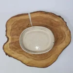 Elegant 16cm Glazed Oval Drip Tray in White - Perfect for Indoor Plants