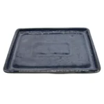 Premium 24cm Blue Glazed Rectangle Bonsai Pot with Drip Tray | For Indoor & Outdoor Plants