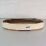 Elegant 21cm Cream Oval Glazed Bonsai Pot - Perfect for Indoor/Outdoor Bonsai Display