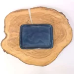 20cm Glazed Rectangle Drip Tray - Blue | Perfect for Plant Pots