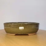 Elegant 21cm Green Glazed Oval Bonsai Pot - Ideal for Indoor & Outdoor Bonsai Displays