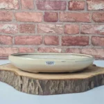 Elegant 25cm Oval Glazed Bonsai Pot - White | Premium Ceramic Planter for Bonsai Trees