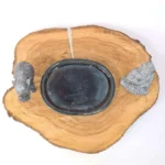 Elegant 18cm Blue Oval Glazed Drip Tray - Perfect for Home & Garden Decor