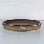 21cm Glazed Oval Bonsai Pot - Green | Stylish Elegant Design | Ideal for Bonsai Displays