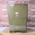 Elegant Green 18cm Glazed Bonsai Pot - Cascade Style | Durable Ceramic | 18cm x 24cm