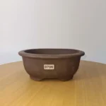 16cm Unglazed Oval Bonsai Pot Premium Brown Ceramic Planter with Drainage & Wiring Holes