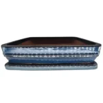 Elegant 37cm Glazed Rectangle Bonsai Pot with Drip Tray - Blue Finish