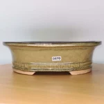 Elegant 27cm Green Glazed Oval Bonsai Pot - Ideal for Indoor & Outdoor Decor