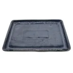 28cm Blue Rectangular Glazed Bonsai Pot with Drip Tray - Perfect for Indoor Plants