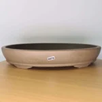 37cm Premium Handmade Unglazed Oval Bonsai Pot - Brown | Elegant Ceramic Planter
