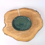 26cm Glazed Oval Drip Tray - Dark Green | Ideal for Planters & Pots