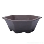 Unglazed Hexagonal Bonsai Pot - 18cm | Natural Clay Finish | Optimal Drainage