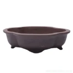 Handcrafted Unglazed Bonsai Pot with Floral Design - 26cm x 21cm x 6cm - Perfect for Bonsai Enthusiasts