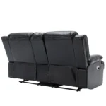 2 Seater Home Theater Recliner Chair with LED Lights, Cup Holders & Storage - Manual Recline, Black - Image 13