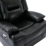 2 Seater Home Theater Recliner Chair with LED Lights, Cup Holders & Storage - Manual Recline, Black - Image 23