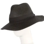 Unisex Black Wide Brim Summer Fedora Hat - Stylish Sun Protection for Men & Women