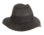 Unisex Black Wide Brim Summer Fedora Hat - Stylish Sun Protection for Men & Women - Image 5
