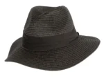 Unisex Black Wide Brim Summer Fedora Hat - Stylish Sun Protection for Men & Women - Image 2