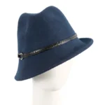 Max Alexander Navy Felt Trilby Hat - Pure Wool, Stylish & Elegant Design for All Seasons