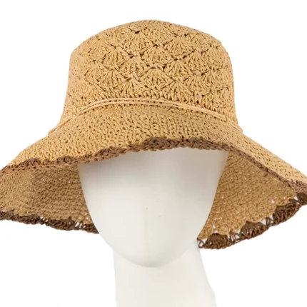 Soft Wide Brim Ladies Summer Beach Hat - Stylish & Comfortable for Sunbathing