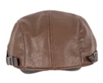 Max Alexander M134 Brown Faux Leather Flat Cap - Classic & Adjustable, Perfect for All Seasons - Image 5