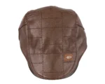 Max Alexander M134 Brown Faux Leather Flat Cap - Classic & Adjustable, Perfect for All Seasons - Image 3