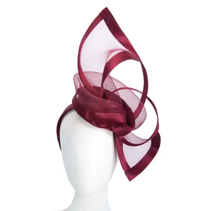 Elegant Burgundy Wine Racing Fascinator by Fillies Collection - Perfect for Melbourne Cup & Special Occasions