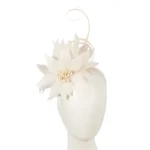Elegant Cream Feather Flower Fascinator for Spring Racing by Max Alexander