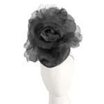 Elegant Black Flower Pillbox Fascinator by Fillies Collection - Perfect for Spring Racing Events