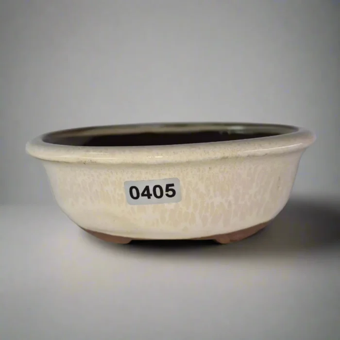 Elegant 13cm Glazed Bonsai Pot - Oval, White | Ideal for Small Bonsai Trees | High-Quality Ceramic - Image 1