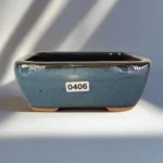 Stunning Blue 13cm Glazed Rectangle Bonsai Pot | Perfect for Mini Bonsai Trees | Durable Ceramic with Drainage Holes